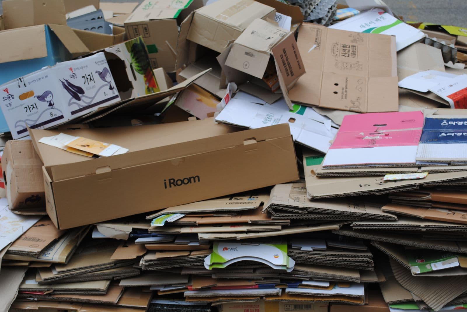 Christmas tree and holiday packaging waste ready for pickup in Anaheim